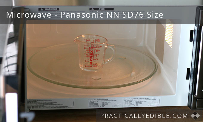 Size of 1.6 cubic ft (45 L) Panasonic NN-SD76