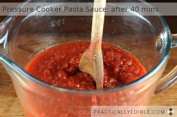 Pressure Cooker Pasta Sauce after 40 mins